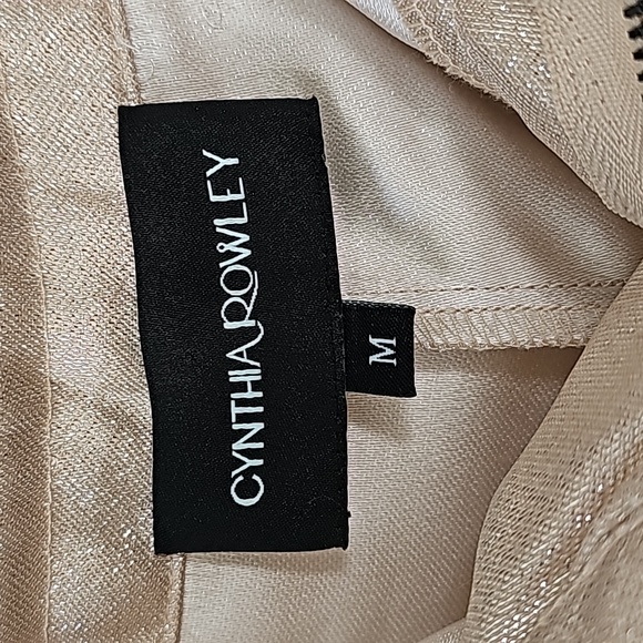 Cynthia Rowley Women's Metallic Cargo Pants in Rose Gold - Picture 4 of 7